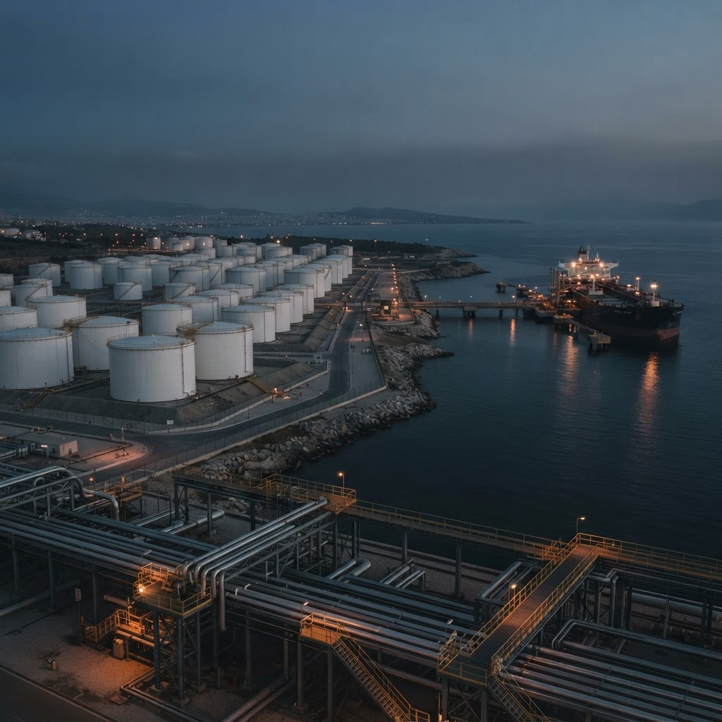Coastal energy storage terminal and tank farm